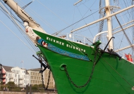 Das Museumsschiff „Rickmer Rickmers“ im Hamburger Hafen